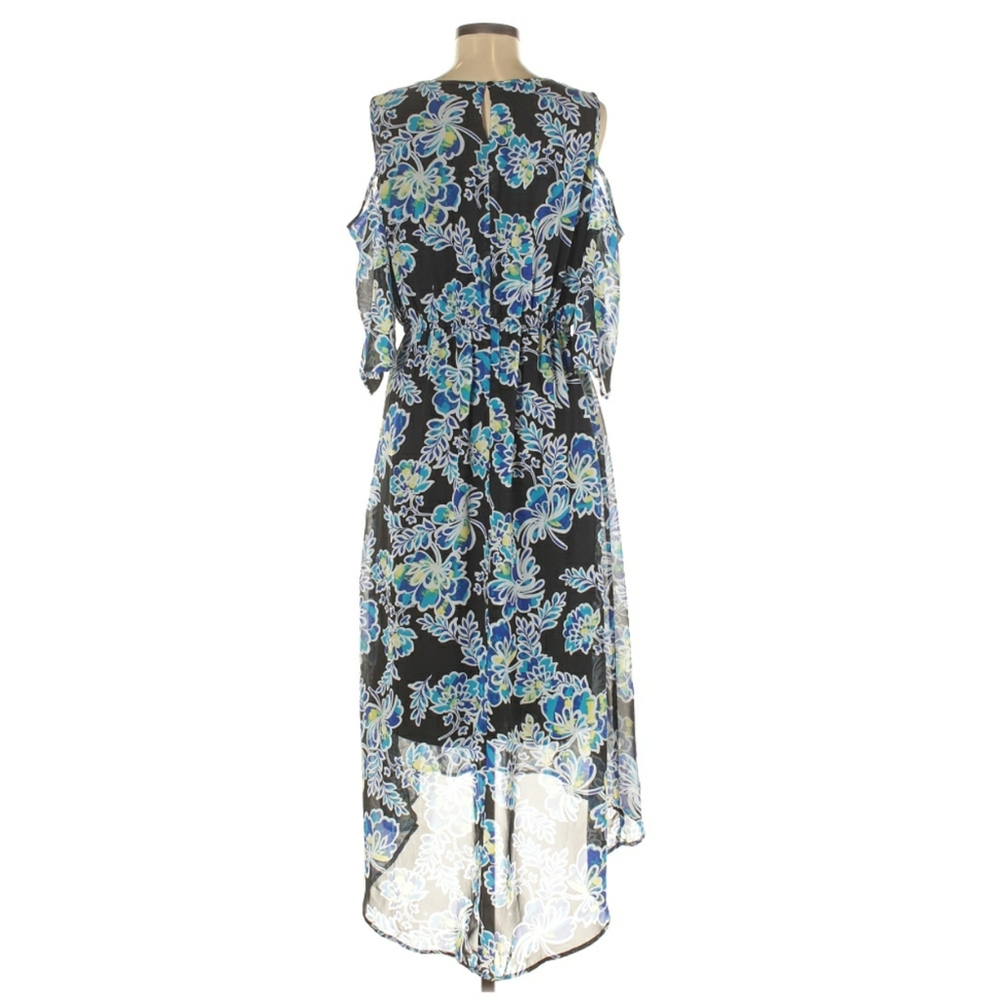NWT Cold Shoulder Flutter Sleeve Floral Dress - Picture 2 of 6
